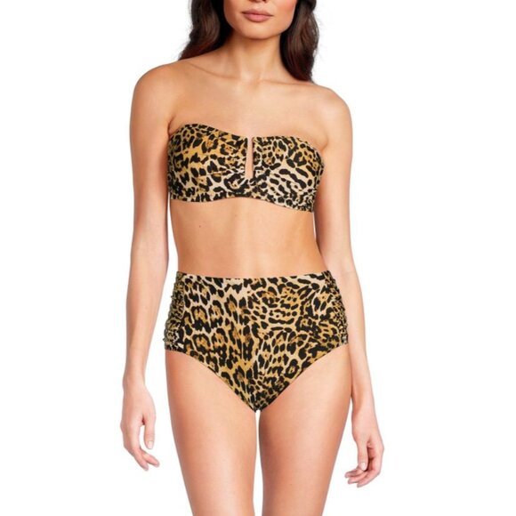DKNY Jaguar Size XXL 2-Piece Leopard Print Bikini Set w/Removable Straps NWT - Picture 1 of 11